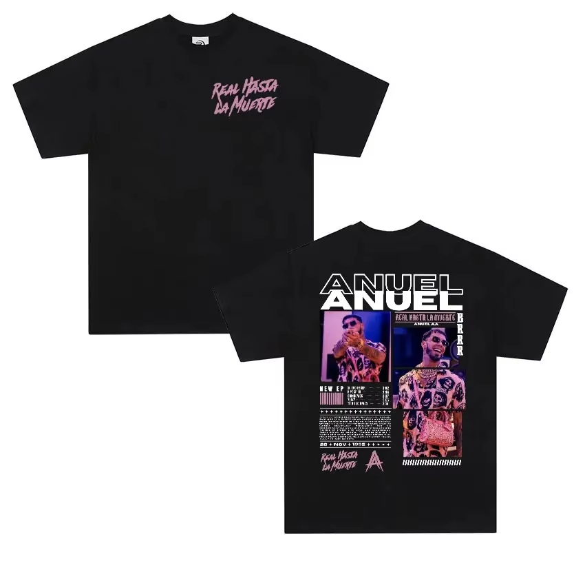 Women'S Real Y2K Fashion - T-shirt Rapper ANUEL AA Real Hastala