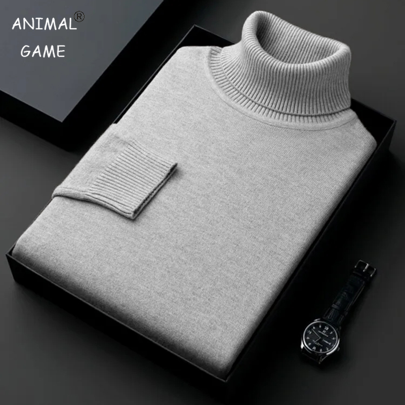 Ribbed Knit Sweater - Pull à col roulé anti-boulochage pour