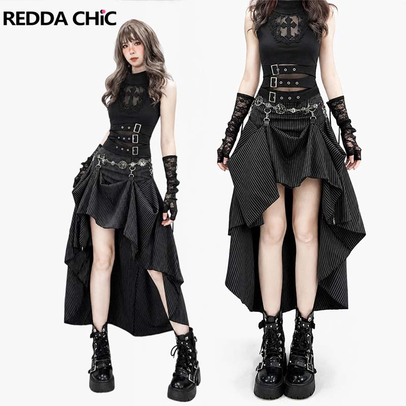 Asymmetric Top Women - REDDACHiC Ensemble Femme Gothique avec Débardeur