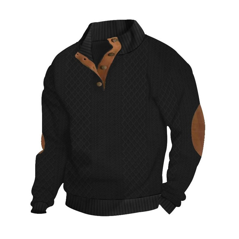 Ribbed Knit Sweater - Pull-over en tricot jacquard à col