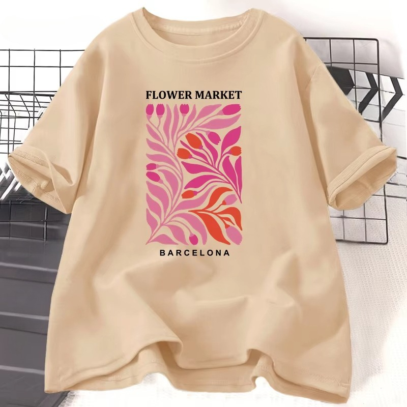 Women'S Fashion Market Size - T-shirt Femme Coton Motif Floral Marché