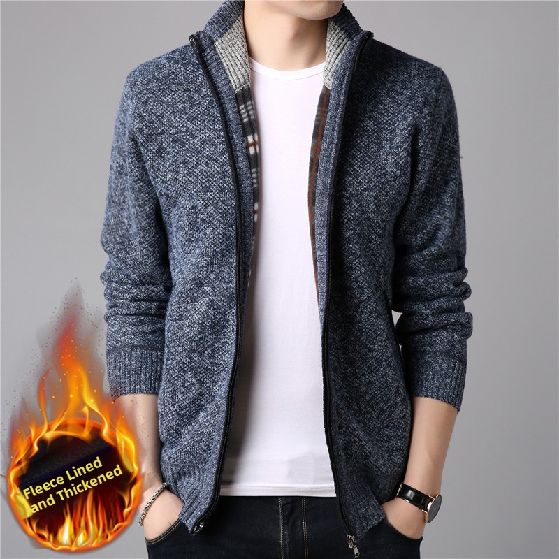 Ribbed Knit Sweater - Cardigan en maille pour homme, style