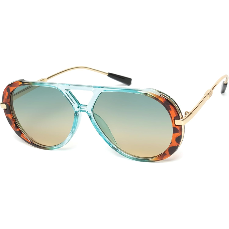 Women'S Fashion Of The 70S - Lunettes de soleil aviateur rétro dorées