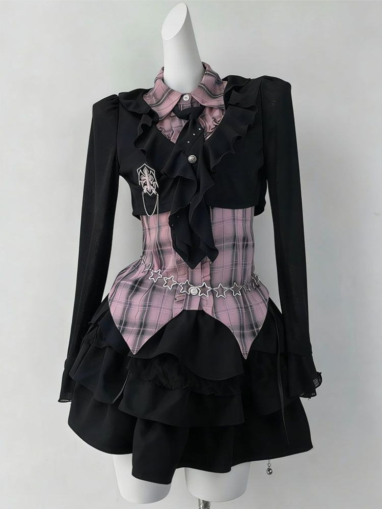 Ensemble 2 pièces gothique noi - Asymmetric Top Women avis et prix