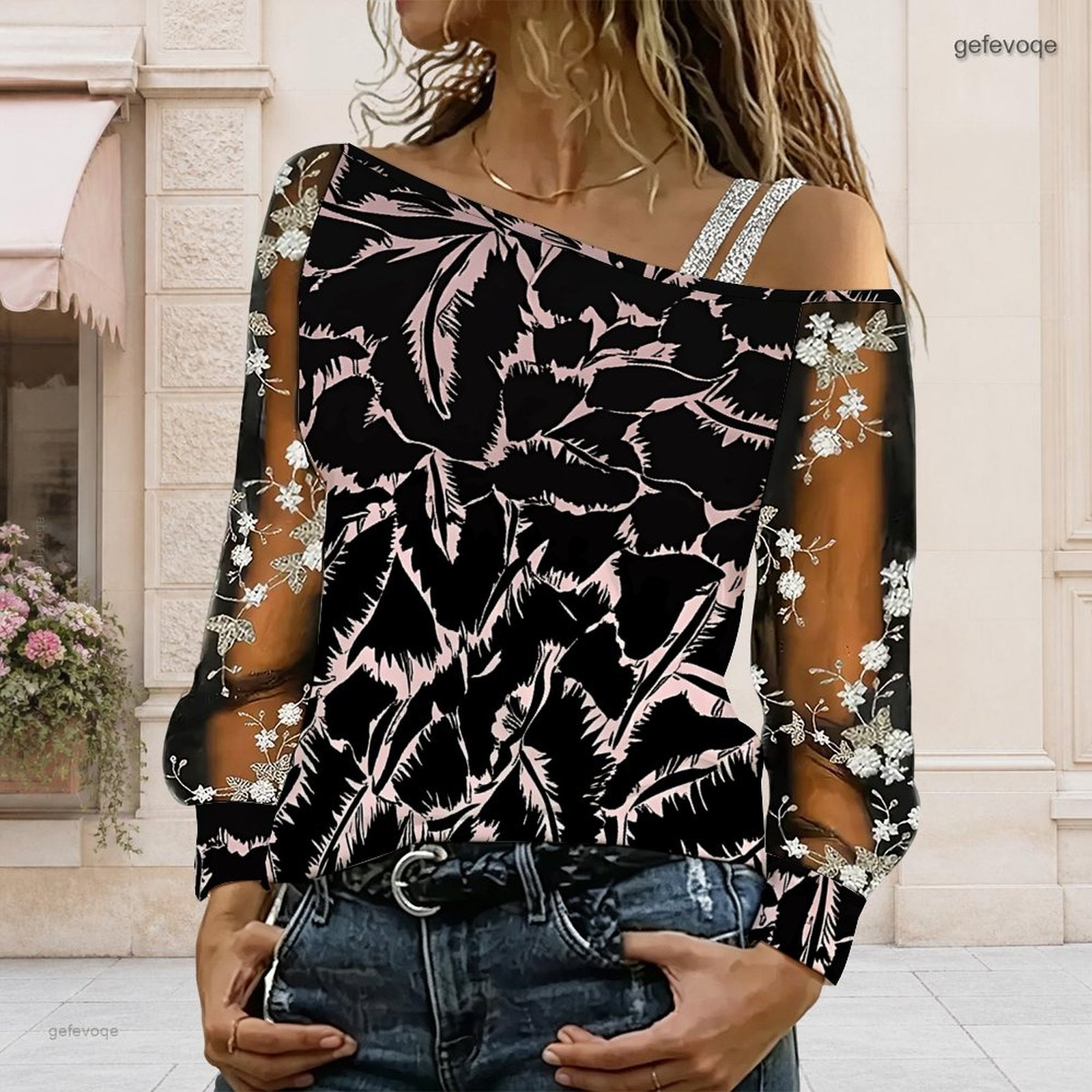 Chemisier femme à épaules dénu - Asymmetric Top Women avis et prix