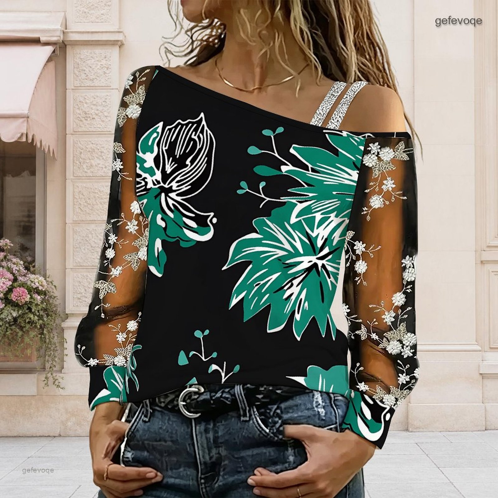 Chemisier femme à épaules dénu - Asymmetric Top Women avis et prix