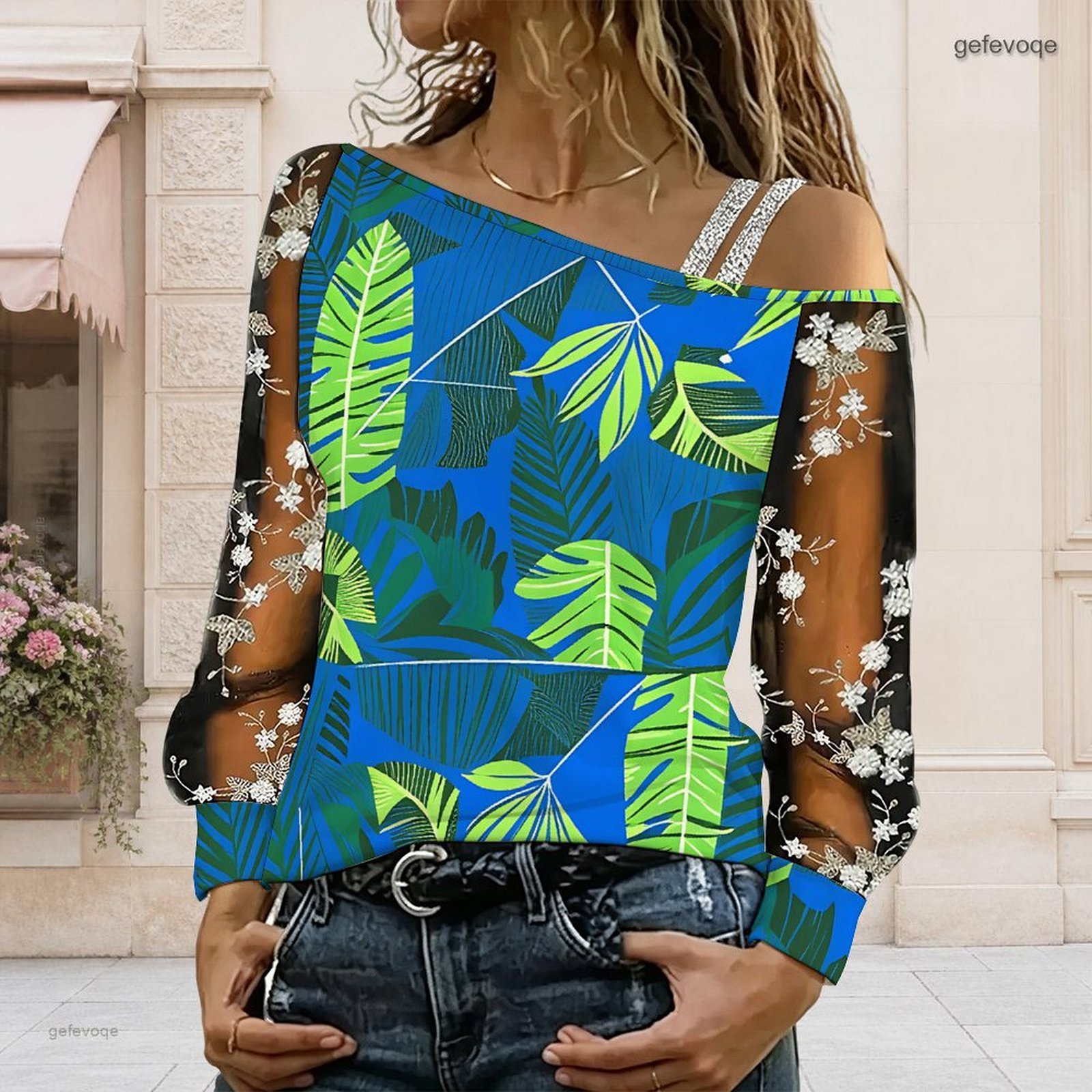 Chemisier femme à épaules dénu - Asymmetric Top Women avis et prix