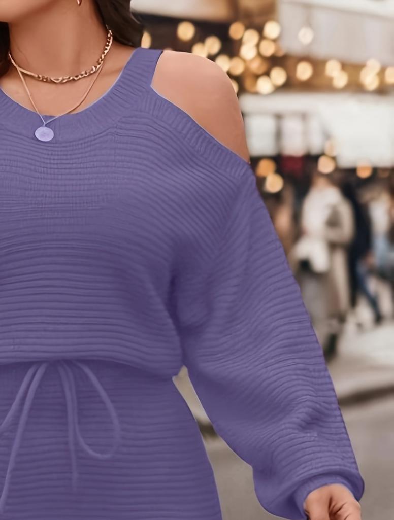 Ensemble haut en tricot à épau - Ribbed Knit Sweater avis et prix