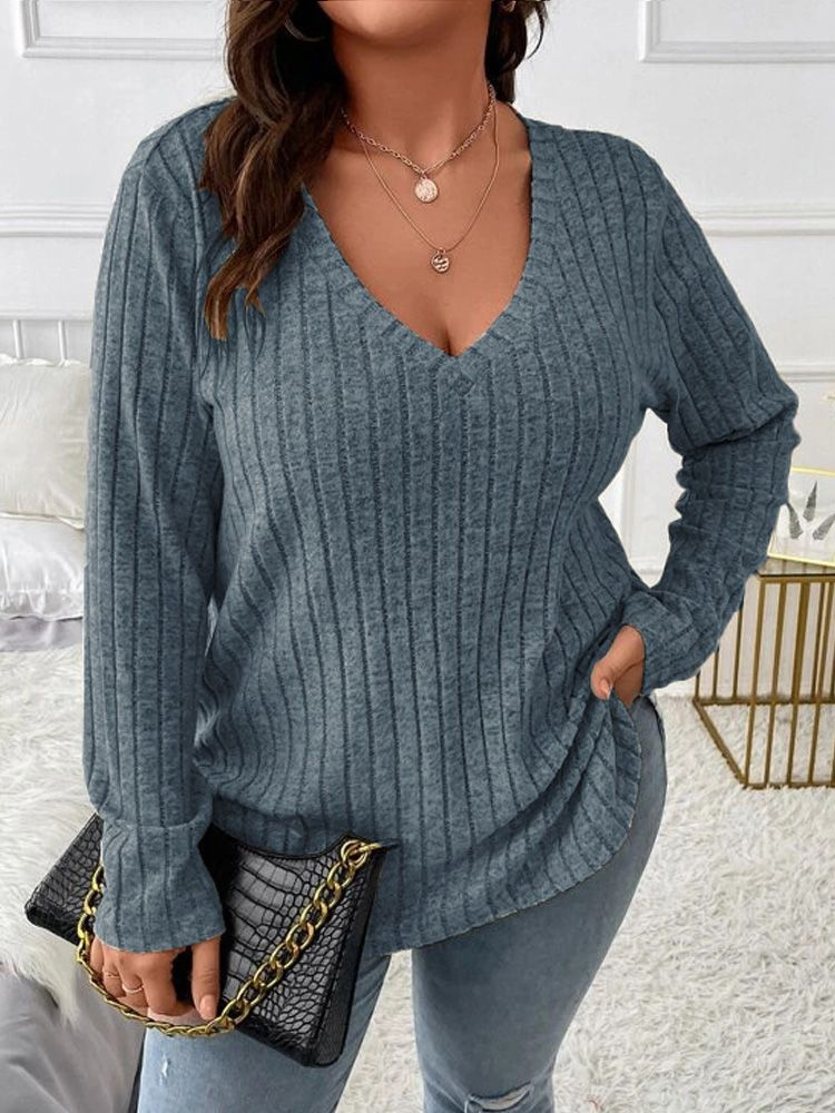 Pull-over décontracté en maill - Ribbed Knit Sweater avis et prix