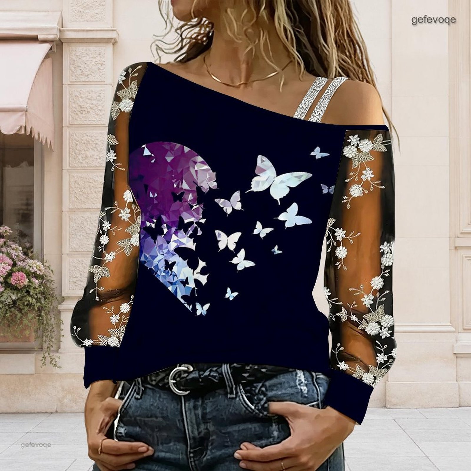 Chemisier femme à épaules dénu - Asymmetric Top Women avis et prix