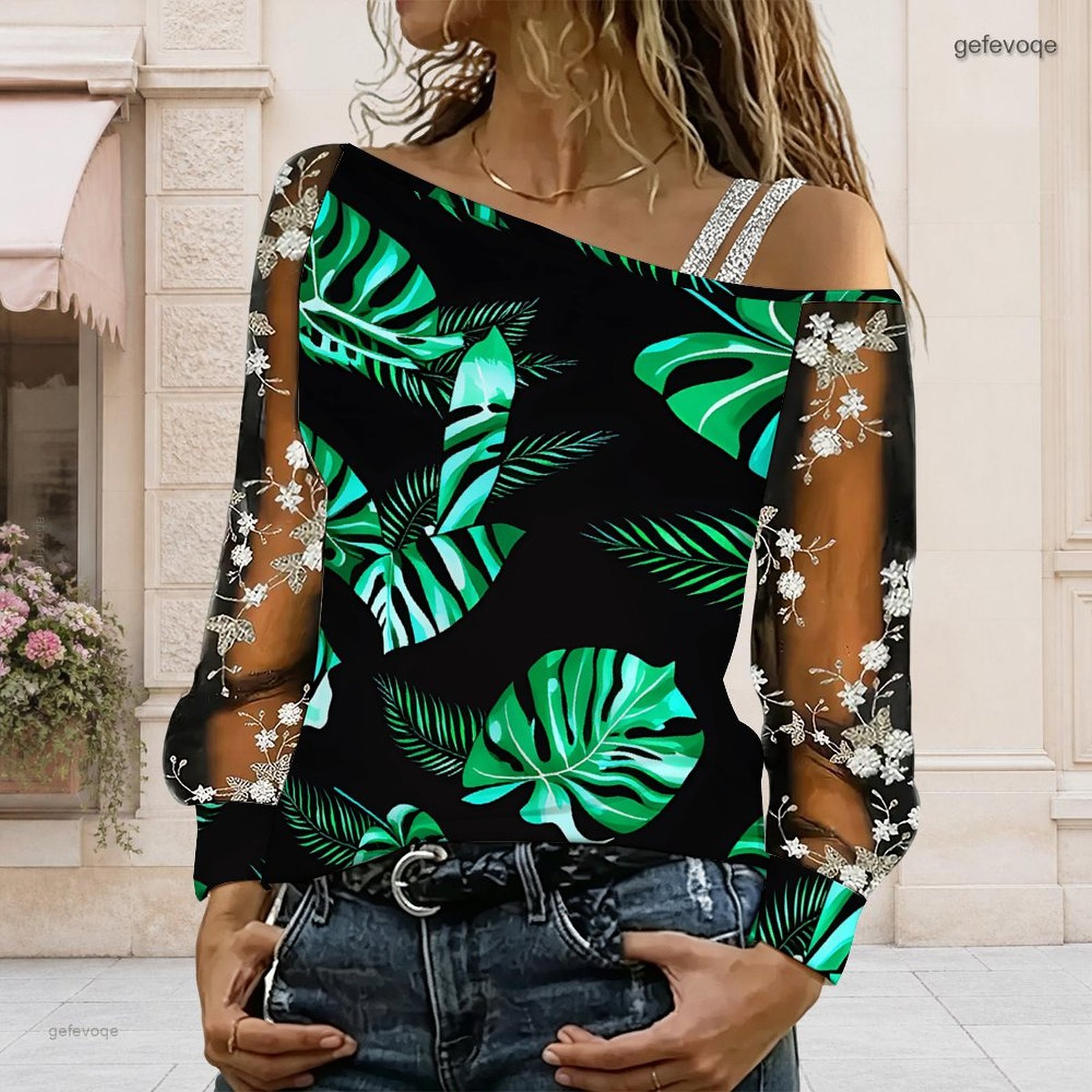 Chemisier femme à épaules dénu - Asymmetric Top Women avis et prix
