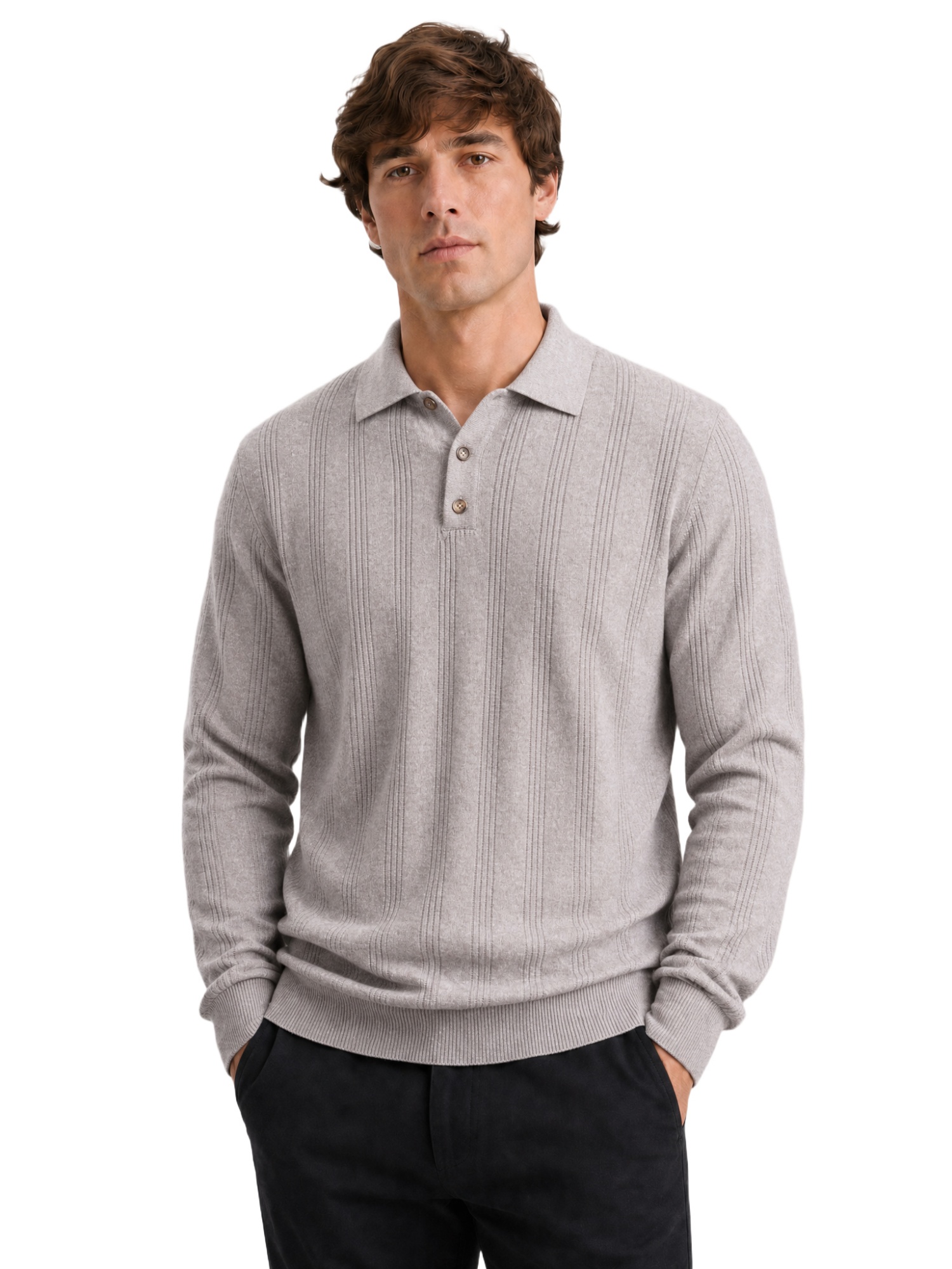 Pull polo pour homme en maille - Ribbed Knit Sweater avis et prix