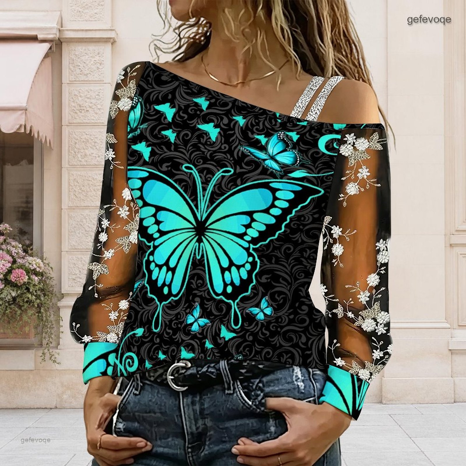 Chemisier femme à épaules dénu - Asymmetric Top Women avis et prix