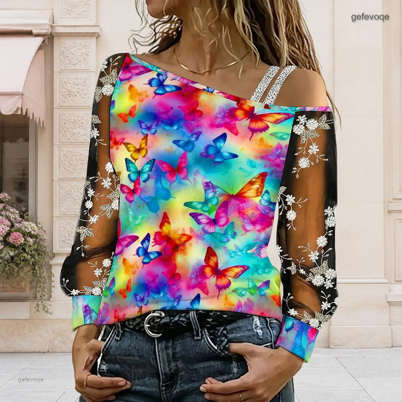 Chemisier femme à épaules dénu - Asymmetric Top Women avis et prix