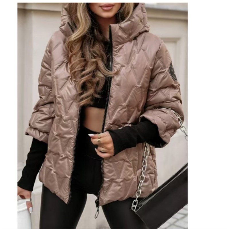 Manteau matelassé à capuche po - Women'S Fashion Quilted Jacket avis et prix