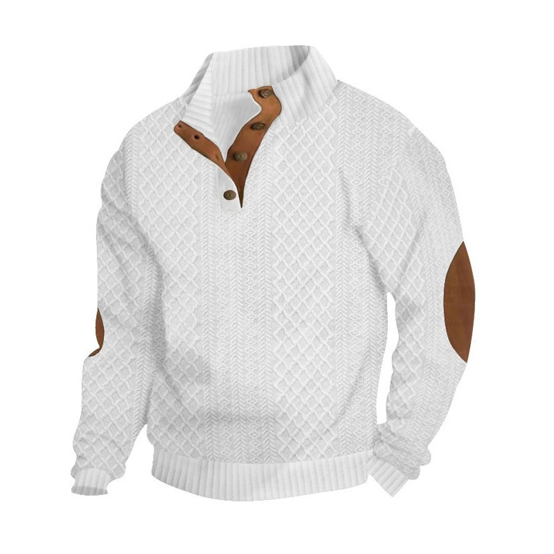 Pull-over en tricot jacquard à - Ribbed Knit Sweater avis et prix