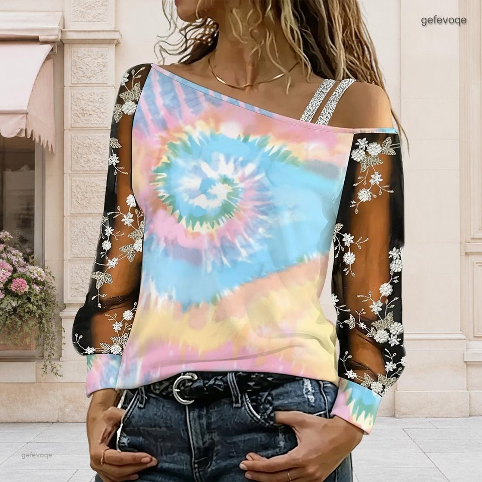 Chemisier femme à épaules dénu - Asymmetric Top Women avis et prix