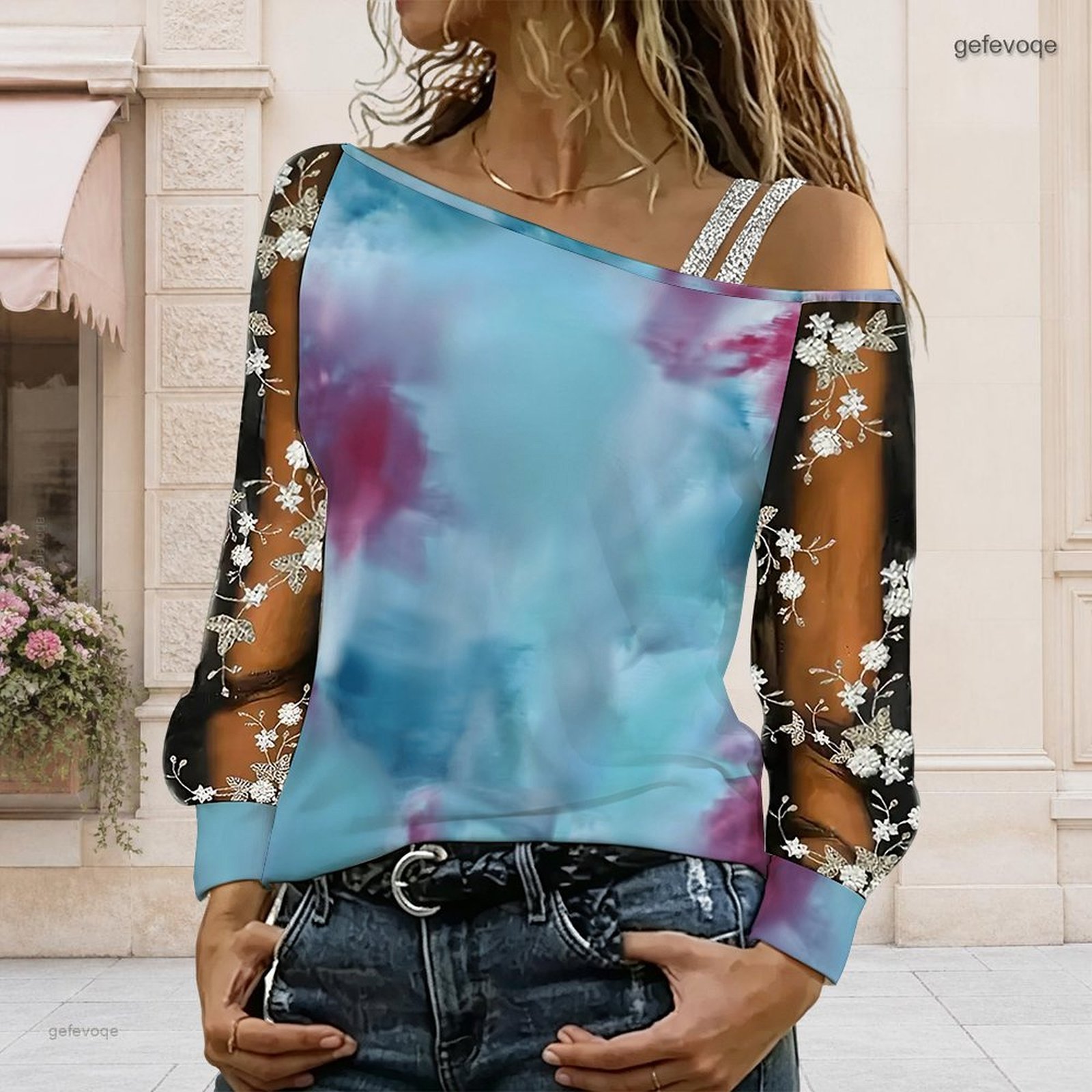 Chemisier femme à épaules dénu - Asymmetric Top Women avis et prix