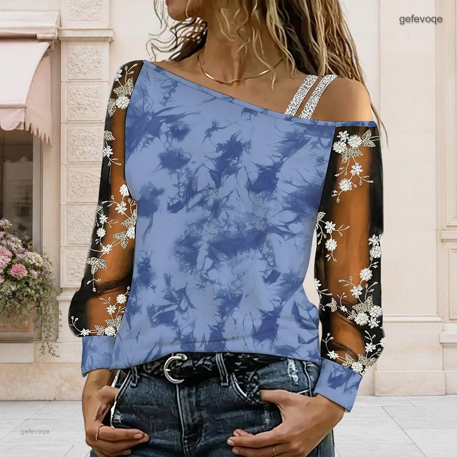 Chemisier femme à épaules dénu - Asymmetric Top Women avis et prix