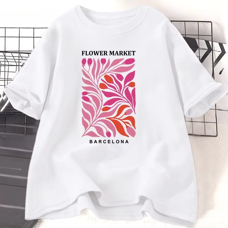 T-shirt Femme Coton Motif Flor - Women'S Fashion Market Size avis et prix
