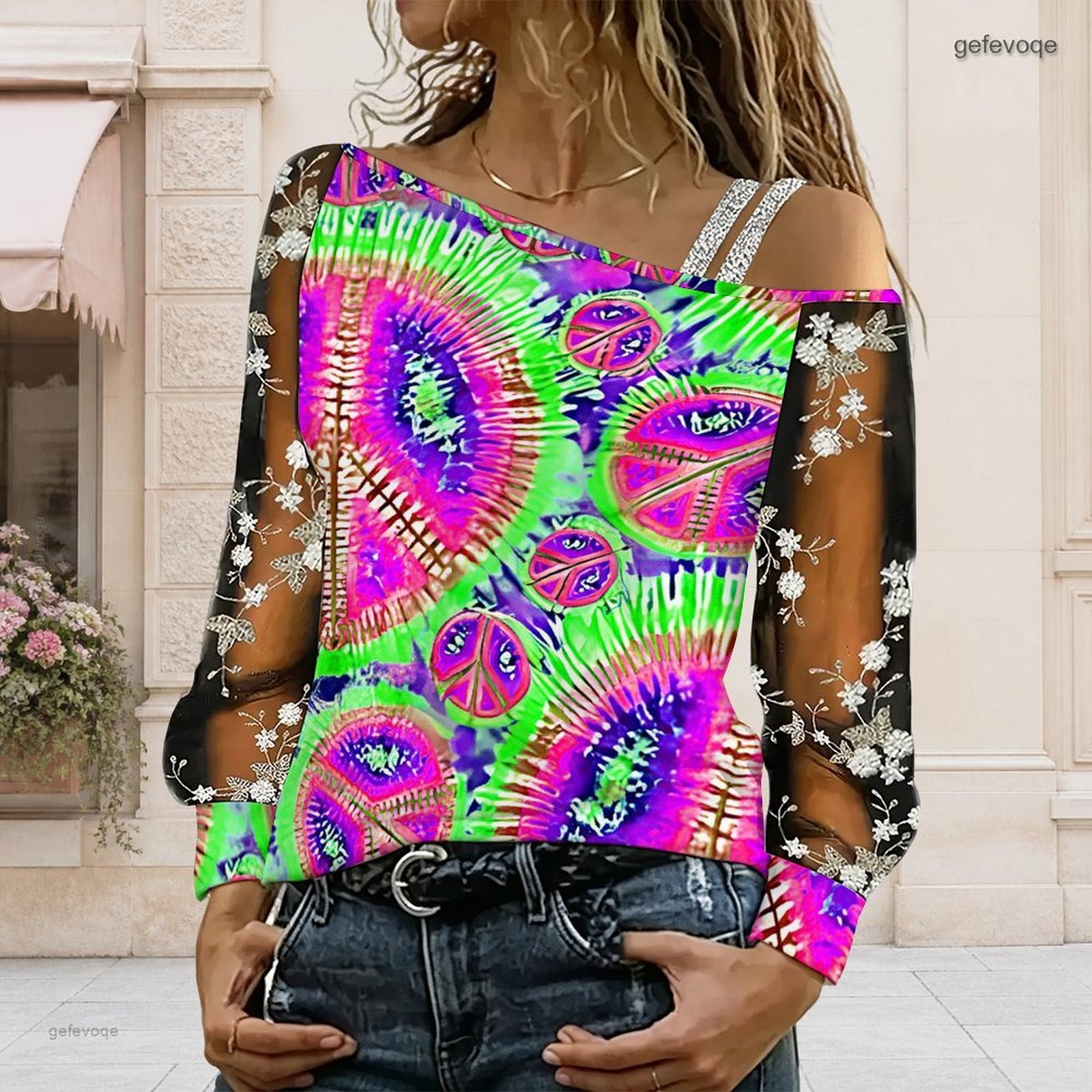 Chemisier femme à épaules dénu - Asymmetric Top Women avis et prix