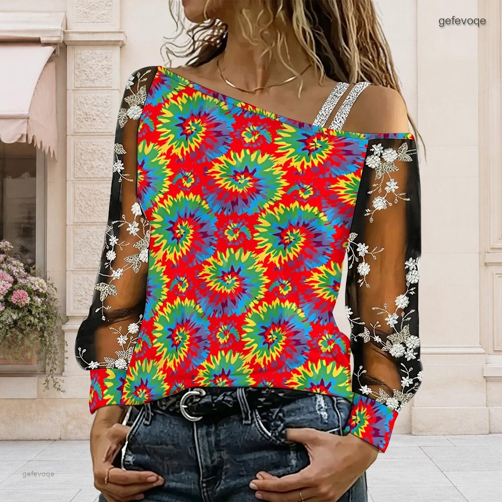 Chemisier femme à épaules dénu - Asymmetric Top Women avis et prix