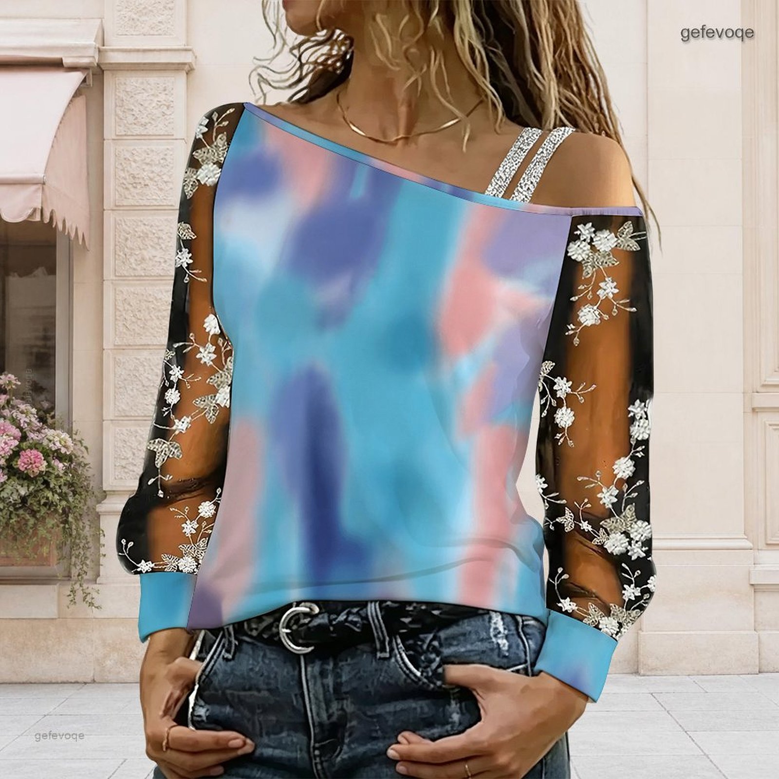 Chemisier femme à épaules dénu - Asymmetric Top Women avis et prix