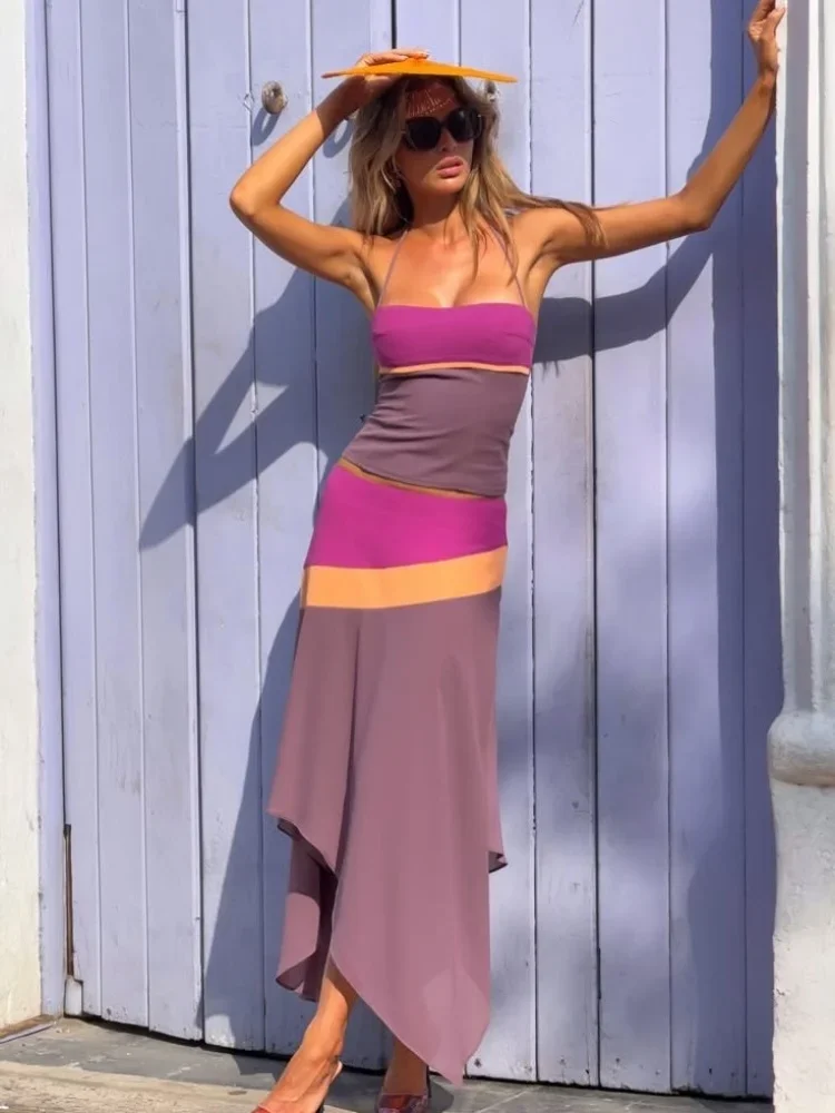 Robe Midi Femme Sans Bretelles - Asymmetric Top Women avis et prix