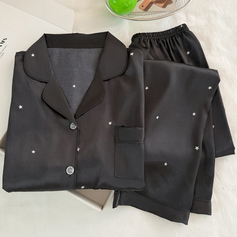 Pyjama en soie glacée noire ét - Women'S Fashion Pajamas avis et prix