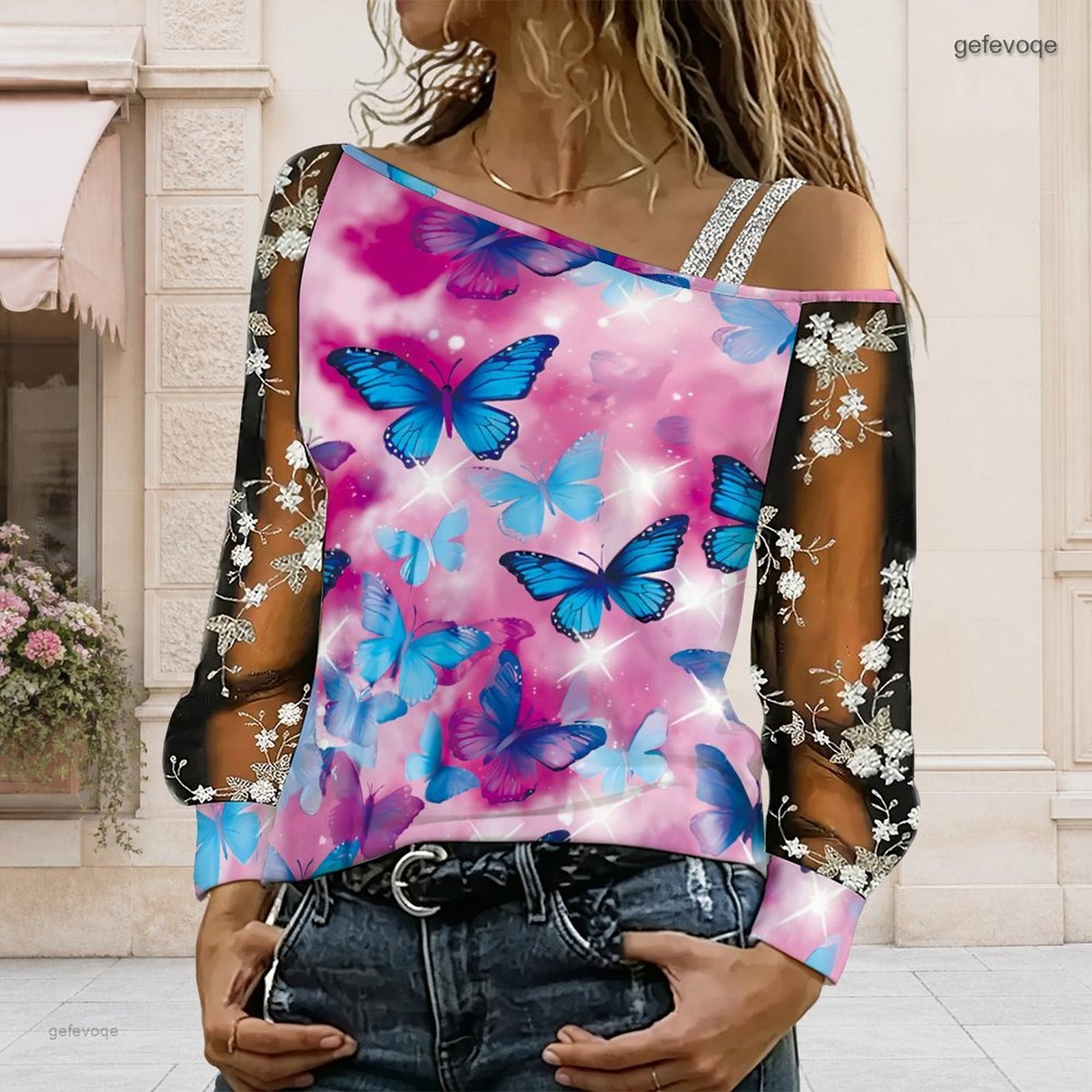 Chemisier femme à épaules dénu - Asymmetric Top Women avis et prix
