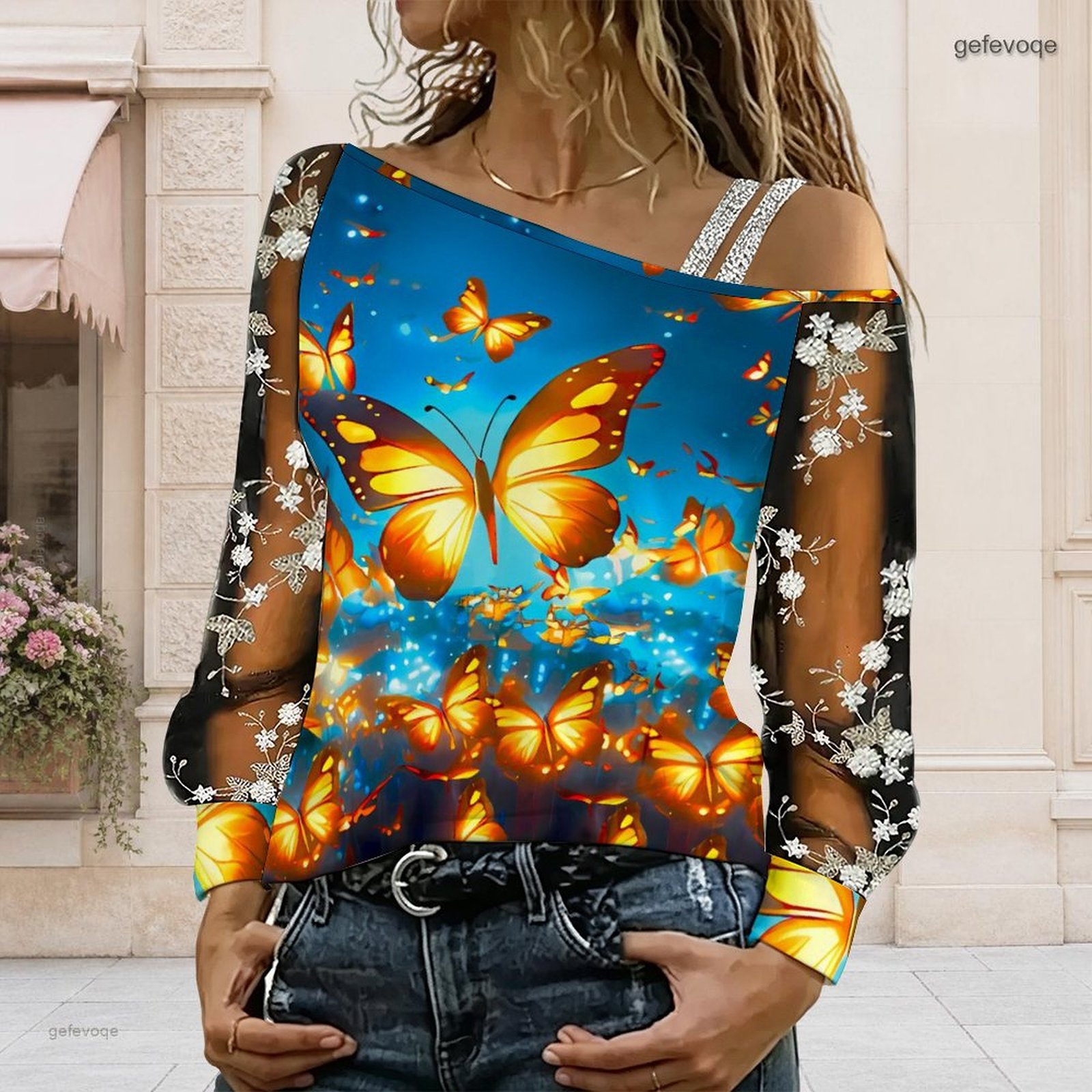Chemisier femme à épaules dénu - Asymmetric Top Women avis et prix