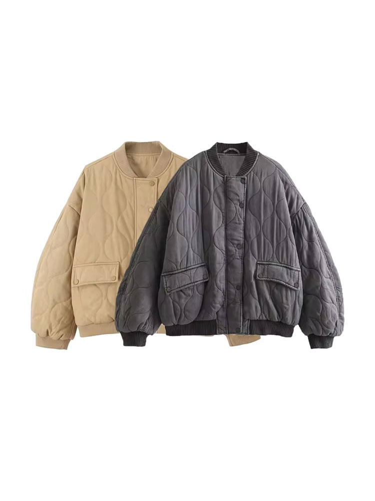 Femmes mode surdimensionné épa - Women'S Fashion Quilted Jacket avis et prix