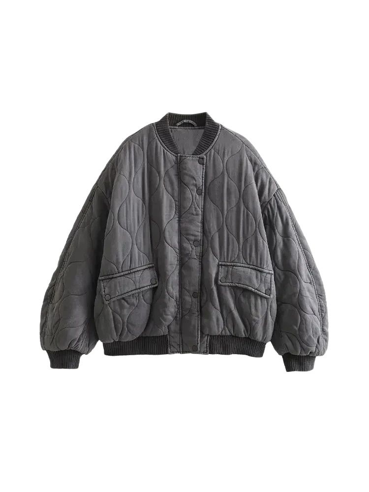 Femmes mode surdimensionné épa - Women'S Fashion Quilted Jacket avis et prix