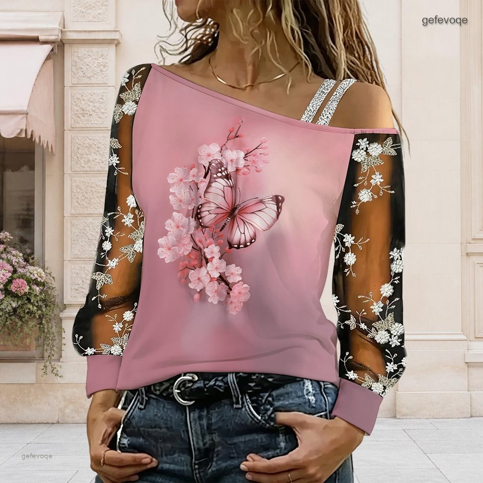 Chemisier femme à épaules dénu - Asymmetric Top Women avis et prix