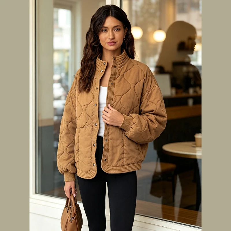 Manteau matelassé ample pour f - Women'S Fashion Quilted Jacket avis et prix