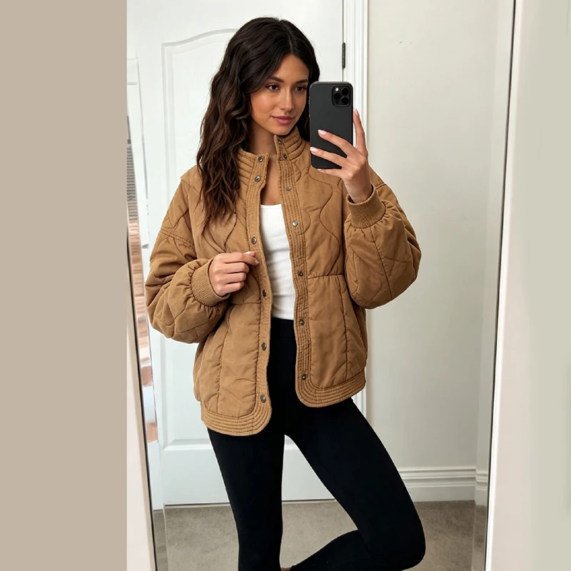 Manteau matelassé ample pour f - Women'S Fashion Quilted Jacket avis et prix